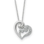 Sterling Silver & CZ A Mothers Journey 18in Heart Necklace