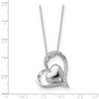 Sterling Silver & CZ In My Heart 18in Necklace