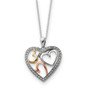 Sterling Silver Rose & Gold-plated The Bond of Love 18in Heart Necklace