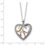 Sterling Silver Rose & Gold-plated The Bond of Love 18in Heart Necklace