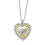 Sterling Silver & Gold-plated Mother 18in Heart Necklace
