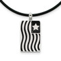 Sterling Silver Waves Of Pride 22in Rubber Cord w/2in ext Necklace