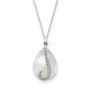Sterling Silver Mother of Pearl & CZ Tear From Heaven 18in Necklace