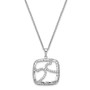 Sterling Silver Antiqued CZ Sisters By Chance 18in Hearts Necklace