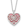 Sterling Silver Simulated Cat's Eye Heart Acceptance 18in Necklace