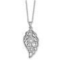 Sterling Silver CZ Wind Beneath My Wings 18in. Necklace