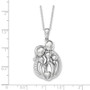Sterling Silver CZ Family of 5 Gathering 18in. Necklace