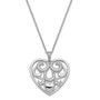 Sterling Silver CZ Antiqued I Am With You 18in. Necklace