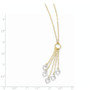 14K Two-Tone Adjustable Heart Drop Necklace