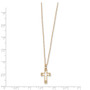 14k Polished CZ Cross Pendant Necklace