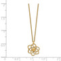 14K Polished Flower w/2 in ext Necklace