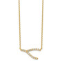 14K Wishbone CZ with 2IN EXT Necklace