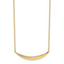 14K Curved Bar CZ with 2IN EXT Necklace