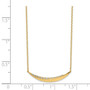 14K Curved Bar CZ with 2IN EXT Necklace