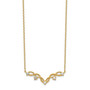 14K Woven Bar CZ with 2IN EXT Necklace