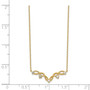 14K Woven Bar CZ with 2IN EXT Necklace