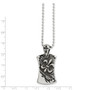 Stainless Steel Antiqued Fleur de lis Dog Tag 22in Necklace