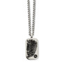 Stainless Steel Black Enamel Fingerprint Dog Tag 20in Necklace