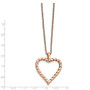 Stainless Steel Polished Pink IP-plated Twisted Heart Necklace