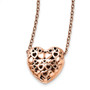 Stainless Steel Polished Pink IP-plated Heart Necklace