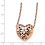 Stainless Steel Polished Pink IP-plated Heart Necklace