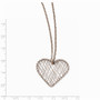 Stainless Steel Wired Pink IP-plated Heart Polished Necklace