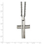 Stainless Steel Polished and Brushed Cross Necklace