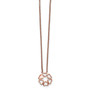 Stainless Steel Polished Pink IP-plated Circle of Hearts Necklace