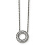 Stainless Steel Polished Circle with CZs Necklace