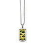 Stainless Steel Polished Camouflage Dog Tag Necklace