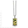 Stainless Steel Polished Camouflage Dog Tag Necklace
