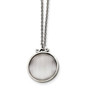 Stainless Steel Polished White Cat's Eye Round Necklace