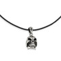 Stainless Steel Polished and Antiqued Moveable Skull Necklace