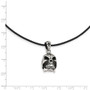 Stainless Steel Polished and Antiqued Moveable Skull Necklace