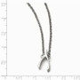 Stainless Steel Polished Wishbone Necklace