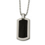 Stainless Steel Black Plated Cable Dog Tag 24in Necklace