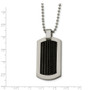Stainless Steel Black Plated Cable Dog Tag 24in Necklace