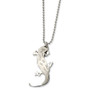 Stainless Steel Lizard with CZ Necklace