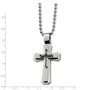 Stainless Steel Black IP-plated Cross Necklace