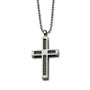 Stainless Steel Polished Cross Pendant 24in Necklace