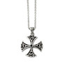 Stainless Steel Antiqued Cross Pendant Necklace