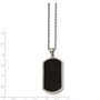 Stainless Steel Black-plated Laser Cut Dog Tag Necklace