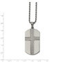 Stainless Steel Laser Cut Cross Center Dog Tag Necklace