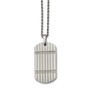Stainless Steel CZ Dog Tag Pendant Necklace