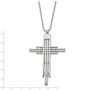 Stainless Steel Brushed Cross Pendant Necklace