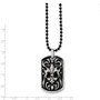 Stainless Steel Antiqued Fleur de lis Dog Tag Necklace