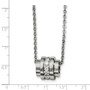 Stainless Steel CZ Pendant Necklace