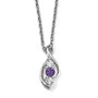 Sterling Silver Survivor Collection Clear & Purple Swarovski Topaz Legacy N