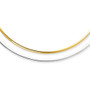 14k 3mm Reversible White & Yellow Domed Omega Necklace