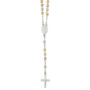 Sterling Silver Yellow & Rose Flash Gold-plated Rosary Necklace
